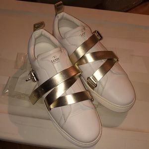 Valentino Garavani white and gold shoes